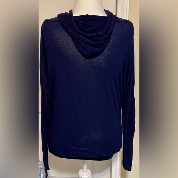 Anthropologie Navy Pullover Hoodie Slouchy Lightweight Cozy Boho Streetwear XL - Picture 5 of 11
